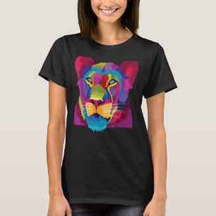 colourful cute lioness Female Lion Face for Afric T-Shirt