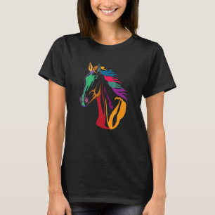 Colourful Cute Love Horse Head For Men Women Kids T-Shirt