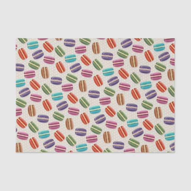 Colourful Cute Macaroons Pattern Tissue Paper (Front)