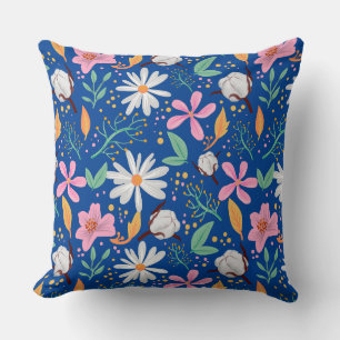 Colourful cute mixed flowers pattern cushion