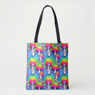 Colourful Cute Mushroom Seamless Pattern Tote Bag