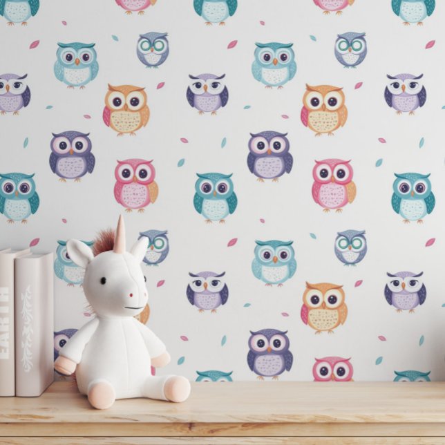 Colourful Cute Owls Kids  Wallpaper (Creator Uploaded)