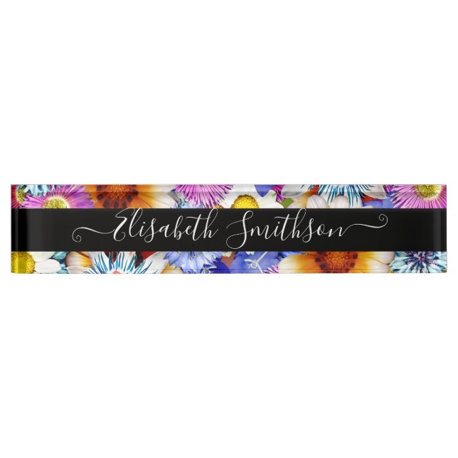     Colourful Cute Personalised Professional Flora Nameplate (Front)