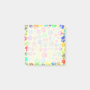 Colourful Cute Puppy Paw Prints  Post-it Notes
