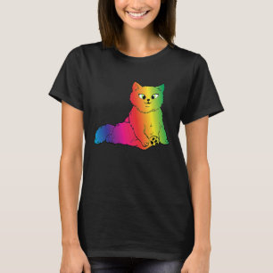 Colourful Cute  Rainbow Kitten Rave Cat Garment T-Shirt