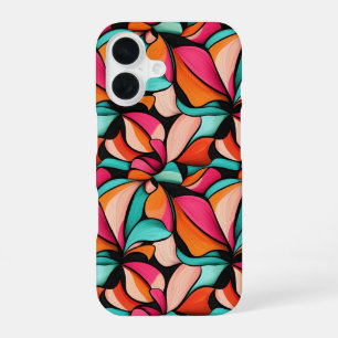 Colourful Cute Retro Floral Pattern iPhone 16 Case