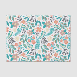 Colourful cute spring flowers pattern tissue paper