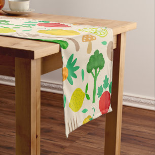 Colourful Cute Vegetable Pattern  Short Table Runner