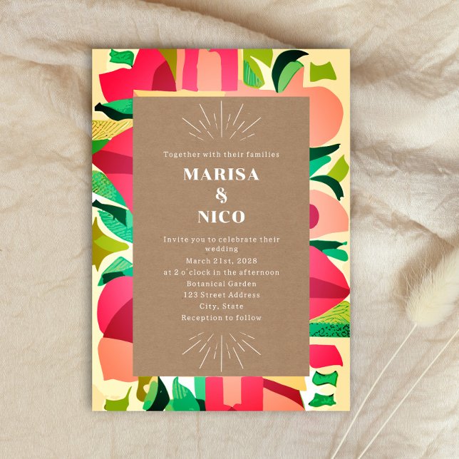 Colourful Cutouts Cardstock Abstract Wedding  Invitation (Creator Uploaded)