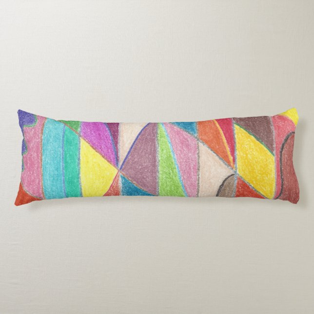 Colourful Cuts and Facets Body Pillow (Front)