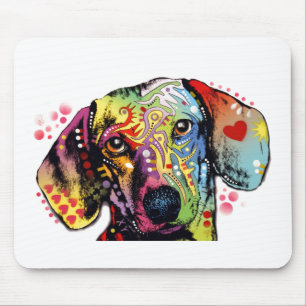 colourful Dachshund art Mouse Pad