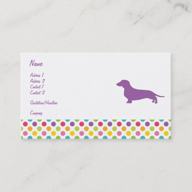 Colourful Dachshund Business card (Front)