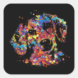Colourful Dachshund dog  - Doxie Square Sticker