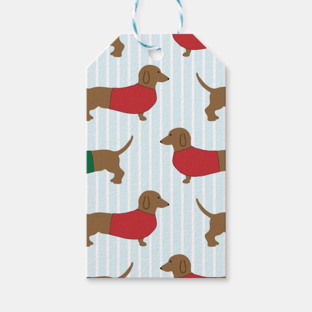 Colourful Dachshund Dogs Gift Tags (Front)