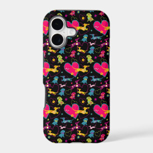 Colourful Dachshund Heart Print