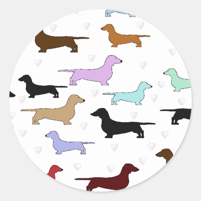 Colourful Dachshund Sticker (Front)