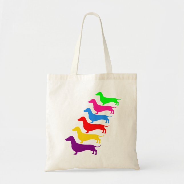 Colourful Dachshund Tote Bag (Front)