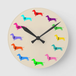 Colourful Dachshund Wall Clock