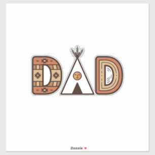 Colourful Dad Teepee Lettering Shirt Design_1