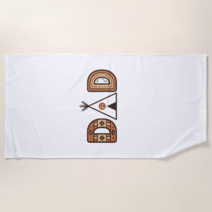 Colourful Dad Teepee Lettering Shirt Design_1 Beach Towel