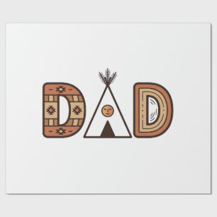 Colourful Dad Teepee Lettering Shirt Design_1 Wrapping Paper