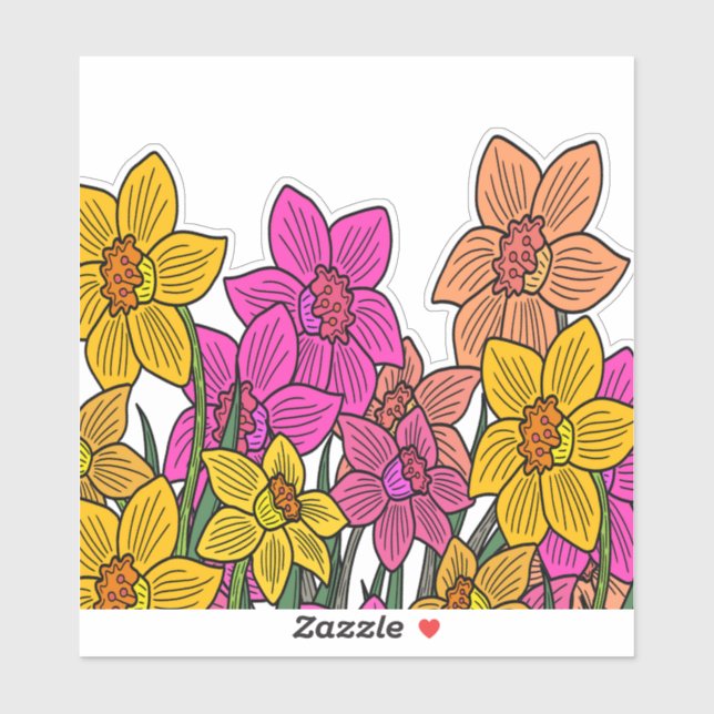 Colourful Daffodils Flowers Design (Sheet)