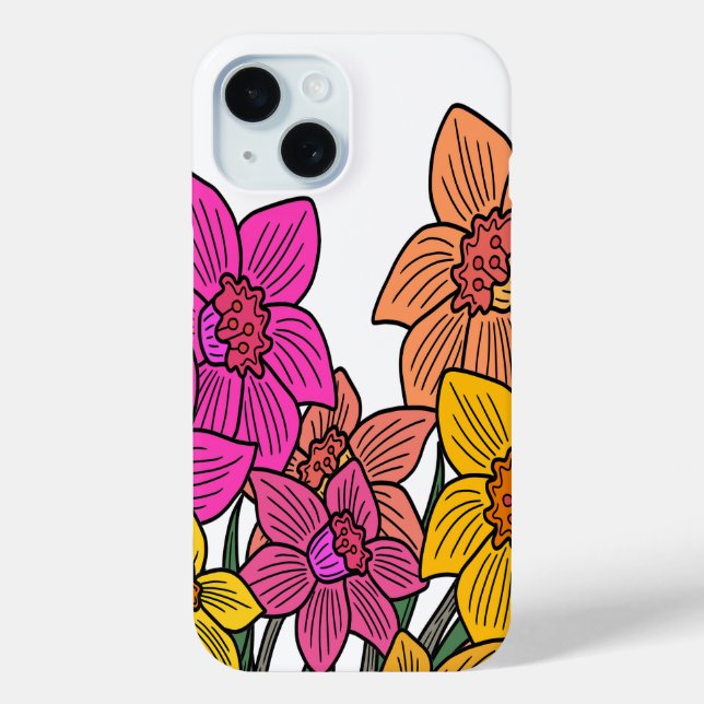 Colourful Daffodils Flowers Design Case-Mate iPhone Case (Back)