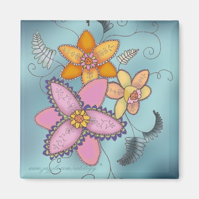 Colourful Daffodils Magnet (Front)