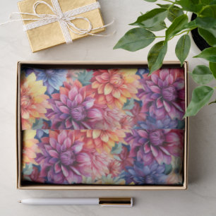 Colourful Dahlias Tissue Paper