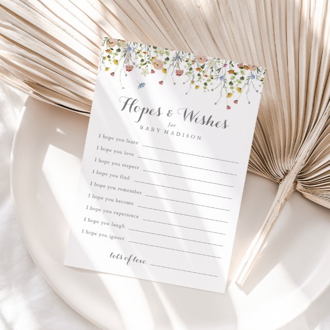 Colourful Dainty Baby Shower Hopes & Wishes Card (Creator Uploaded)