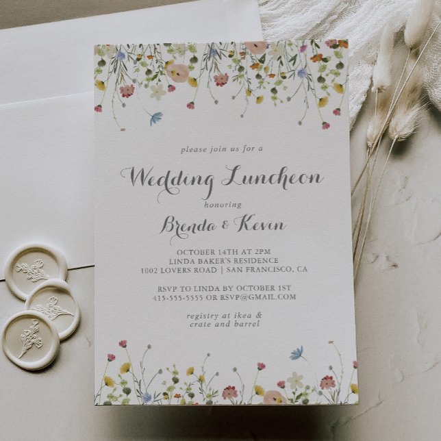 Colourful Dainty Wedding Luncheon Bridal Shower Invitation (Creator Uploaded)