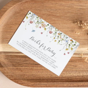 Colourful Dainty Wild Baby Shower Book Request Enclosure Card