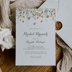 Colourful Dainty Wild Bridal Brunch Bridal Shower Invitation