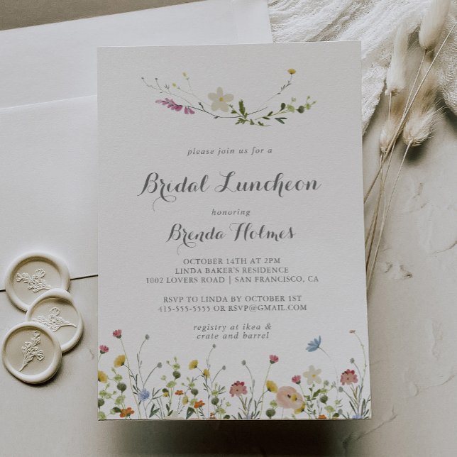 Colourful Dainty Wild Bridal Luncheon Bridal Showe Invitation (Creator Uploaded)