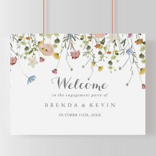 Colourful Dainty Wild Engagement Party Welcome  Poster
