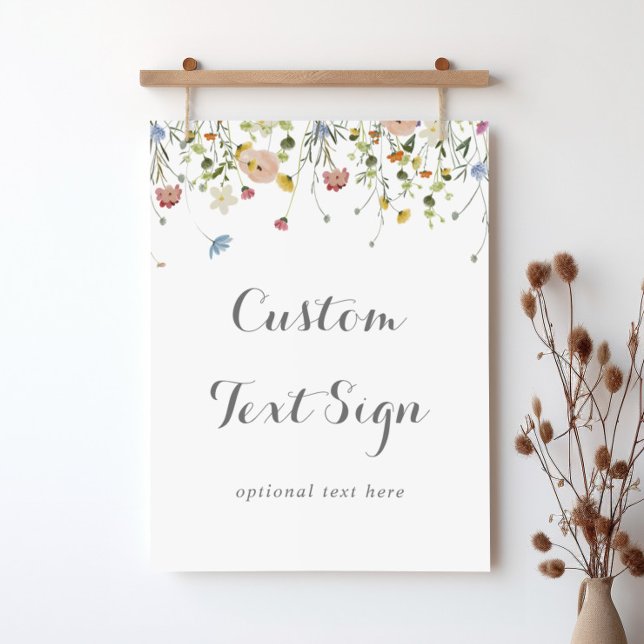 Colourful Dainty Wild Flowers Custom Text Sign (Creator Uploaded)