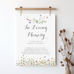 Colourful Dainty Wild Flowers In Loving Memory Sig Poster
