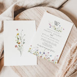 Colourful Dainty Wild Flowers Monogram Wedding Invitation<br><div class="desc">This colourful dainty wild flowers monogram wedding invitation is perfect for a rustic wedding. The design features hand-painted watercolor beautiful pink,  blush,  blue,  navy,  yellow,  purple and green wild flowers.</div>