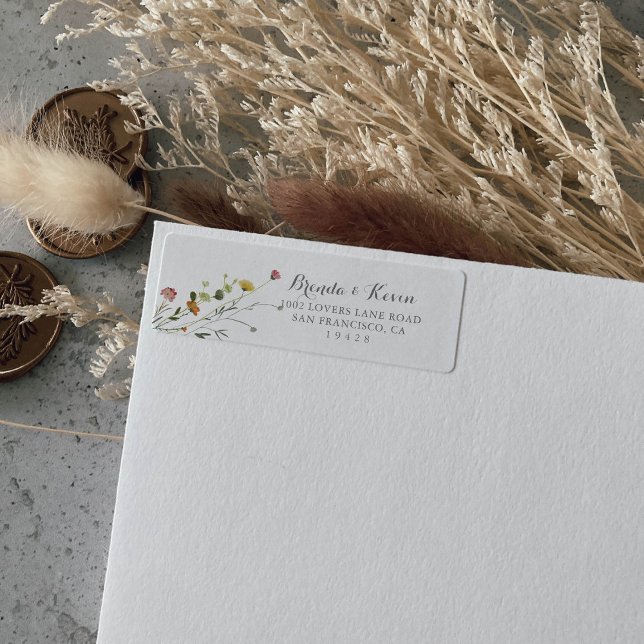 Colourful Dainty Wild Flowers Return Address  (Creator Uploaded)