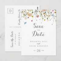Colourful Dainty Wild Flowers Save the Date