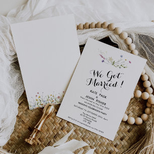 Colourful Dainty Wild Flowers Wedding Invitation