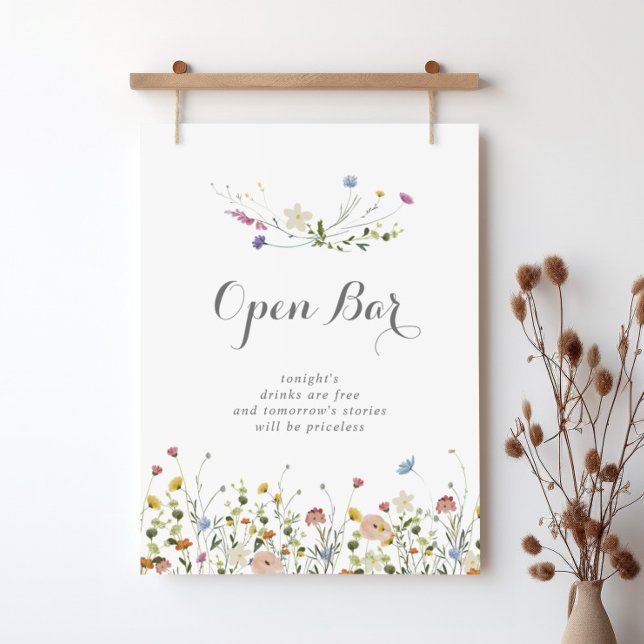 Colourful Dainty Wild Flowers Wedding Open Bar Sig Poster (Creator Uploaded)
