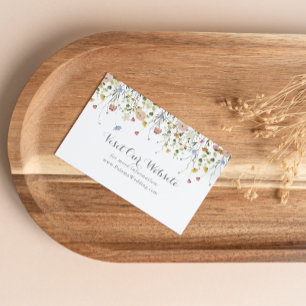 Colourful Dainty Wild Flowers Wedding Website Enclosure Card
