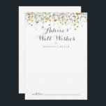 Colourful Dainty Wild Flowers Wedding Well Wishes Advice Card<br><div class="desc">This colourful dainty wild flowers wedding well wishes advice card is perfect for a rustic wedding. The design features hand-painted watercolor beautiful pink, blush, blue, navy, yellow, purple and green wild flowers. These cards are perfect for a wedding, bridal shower, baby shower, graduation party & more. Personalise the cards with...</div>