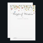 Colourful Dainty Wild Wedding Words of Wisdom Advice Card<br><div class="desc">This colourful dainty wild wedding words of wisdom advice card is perfect for a rustic wedding. The design features hand-painted watercolor beautiful pink, blush, blue, navy, yellow, purple and green wild flowers. These cards are perfect for a wedding, bridal shower, baby shower, graduation party & more. Personalise the cards with...</div>