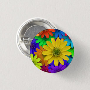Colourful Daisies 3 Cm Round Badge