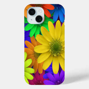 Colourful Daisies Background iPhone 15 Case