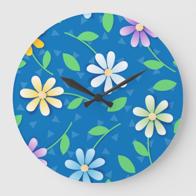 Colourful daisies, clock (Front)