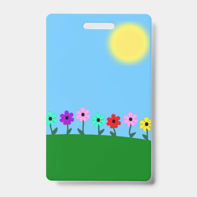 Colourful Daisies ID Badge (Front)