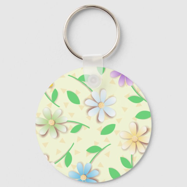Colourful daisies, keychain (Front)